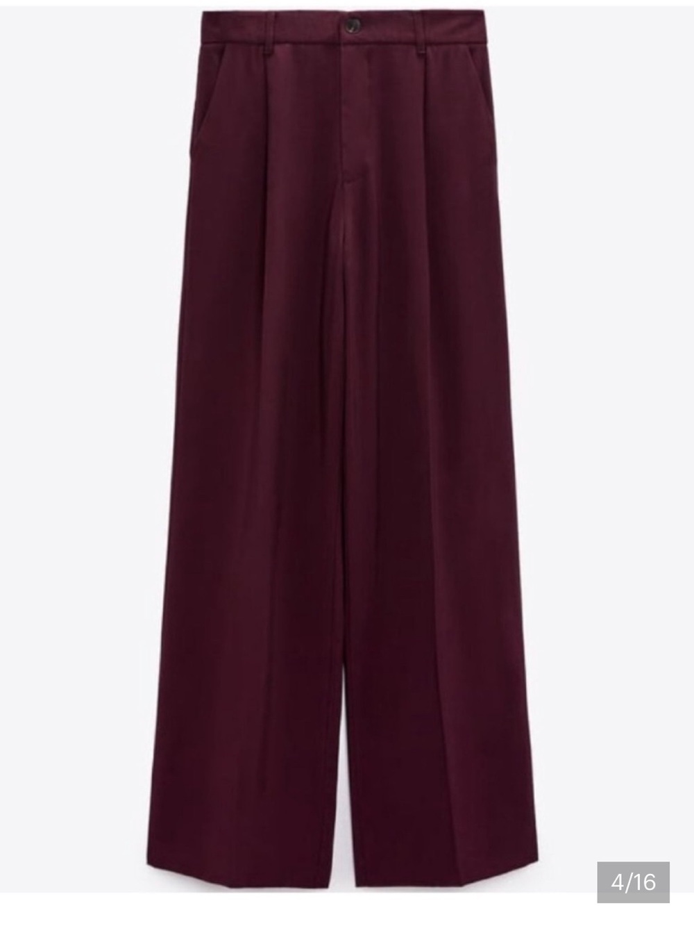 Zara Wide-Leg Trousers in Deep Wine